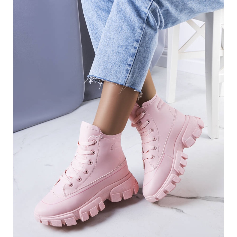 BM Botas de caminhada de mulher Nurbi bege rosa 1