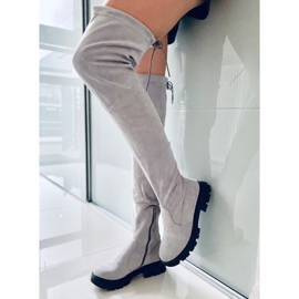 BM Botas femininas cano alto Adlon cinza 2