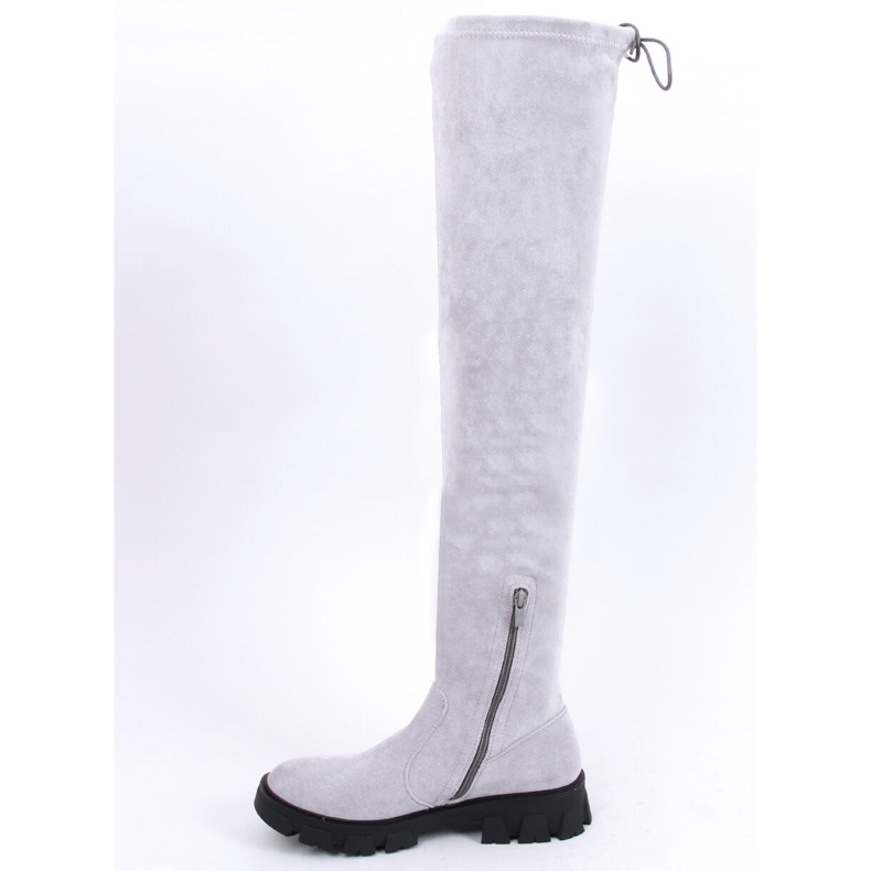 BM Botas femininas cano alto Adlon cinza 1