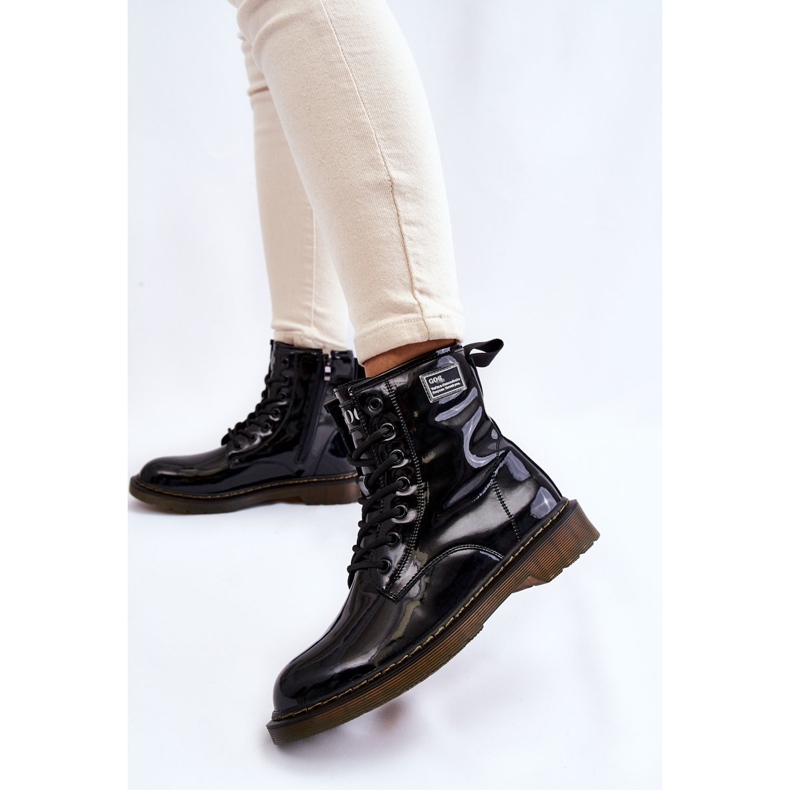 Botas femininas com isolamento laqueado GOE II2N4050 preta preto 2 Botas femininas com isolamento laqueado GOE II2N4050 preta preto 2