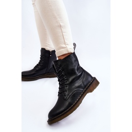 Botas femininas de couro quente com zíper GOE II2N4060 preta preto 2