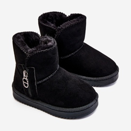 Botas de neve quentes sem cadarço infantis Catellie pretas preto 1 Botas de neve quentes sem cadarço infantis Catellie pretas preto 1