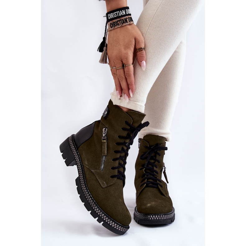 Botas isoladas em camurça Laura Messi 2508 Verde 1