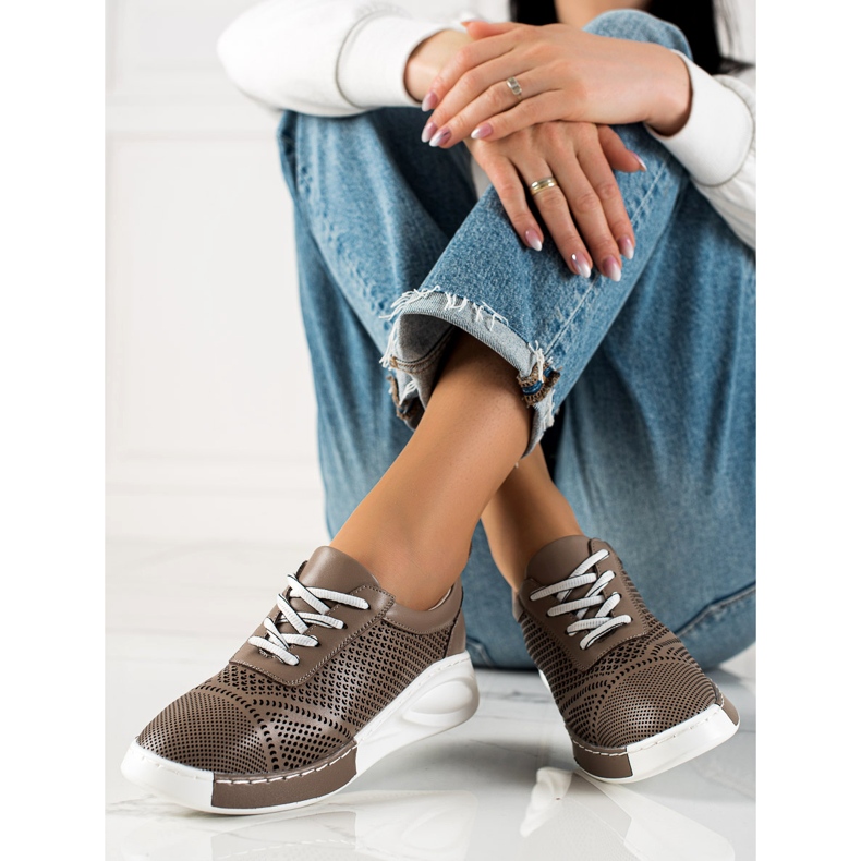 ARTIKER Tênis de Couro Leve castanho 2