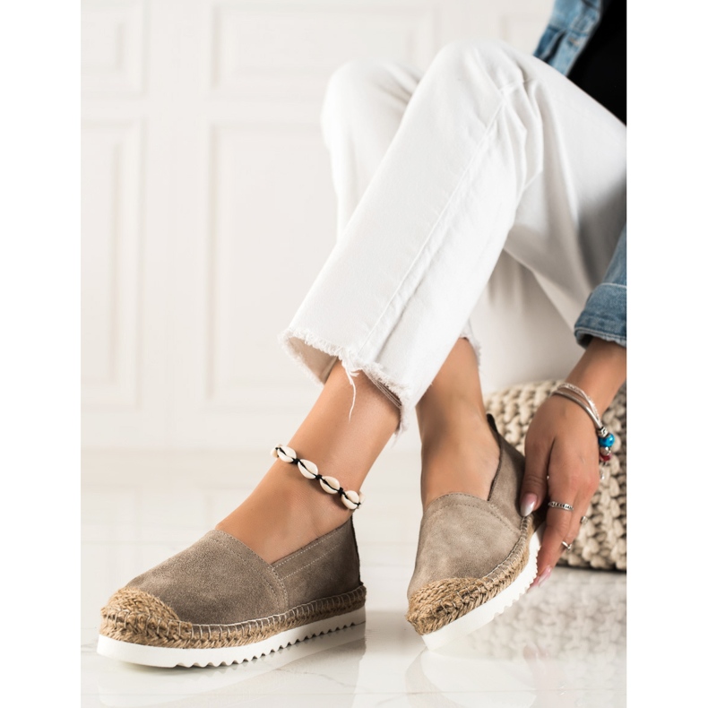 T.Sokolski Alpargatas de couro na plataforma marrom 2