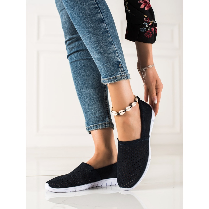 DK Slipons de couro a céu aberto azul marinho 1