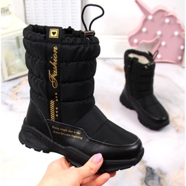 Botas de neve isoladas com lã de ovelha Miss Jr EVE391 preto 1