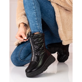 W. Potocki Botas de neve femininas negras na plataforma Potocki preto 2