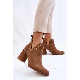 Lewski Shoes Botas femininas de camurça com recortes esquerdo 3075 Camel marrom 2