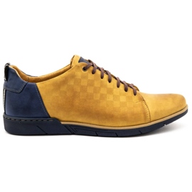 Polbut Sapatos casuais de couro masculino 2114 vermelho bege azul marinho 1