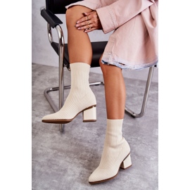 Seastar Botas Femininas com Meia Elástica Bege Carmon crua 4