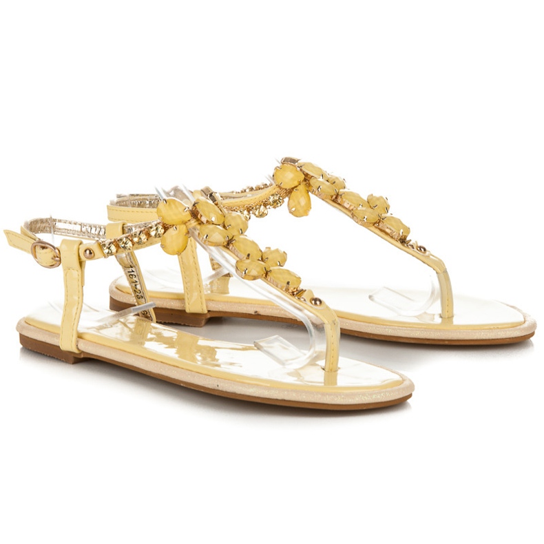 Vices Sandálias lacadas de cristais amarelos 1