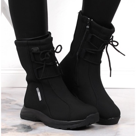 Botas de neve impermeáveis DK para mulher preto 2 Botas de neve impermeáveis DK para mulher preto 2