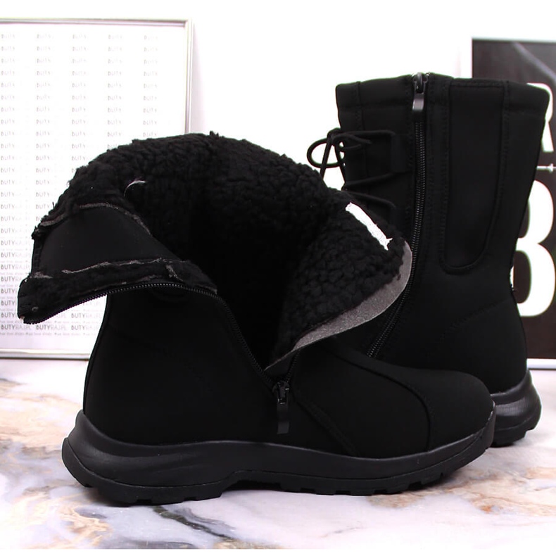 Botas de neve impermeáveis DK para mulher preto 1 Botas de neve impermeáveis DK para mulher preto 1
