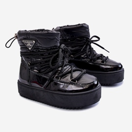 Botas de neve isoladas infantis pretas Colina preto 1 Botas de neve isoladas infantis pretas Colina preto 1