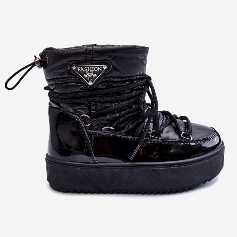 Botas de neve isoladas infantis pretas Colina preto 2 Botas de neve isoladas infantis pretas Colina preto 2