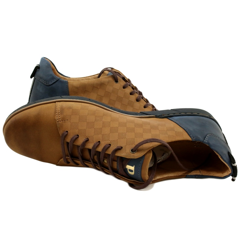 Polbut Sapatos casuais de couro masculino 2114 vermelho bege azul marinho 5