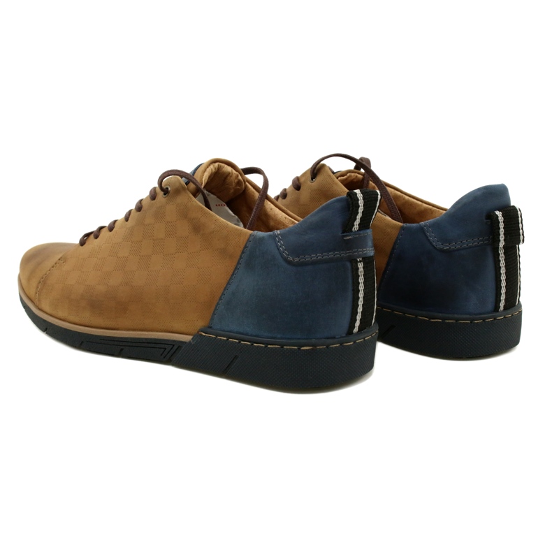 Polbut Sapatos casuais de couro masculino 2114 vermelho bege azul marinho 4