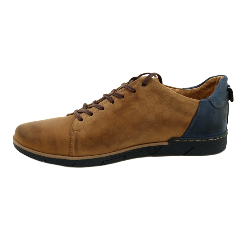 Polbut Sapatos casuais de couro masculino 2114 vermelho bege azul marinho 2