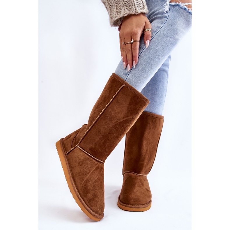 PA1 Botas femininas de camurça Reyma para neve com isolamento Camel marrom 1