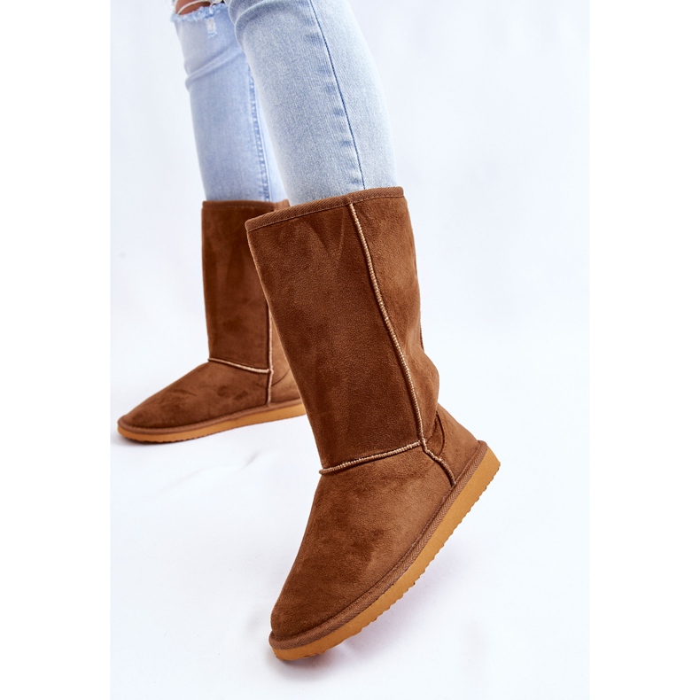 PA1 Botas femininas de camurça Reyma para neve com isolamento Camel marrom 2