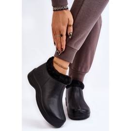 PM2 Botas de chuva quentes sem cadarço femininas pretas Izera preto 1