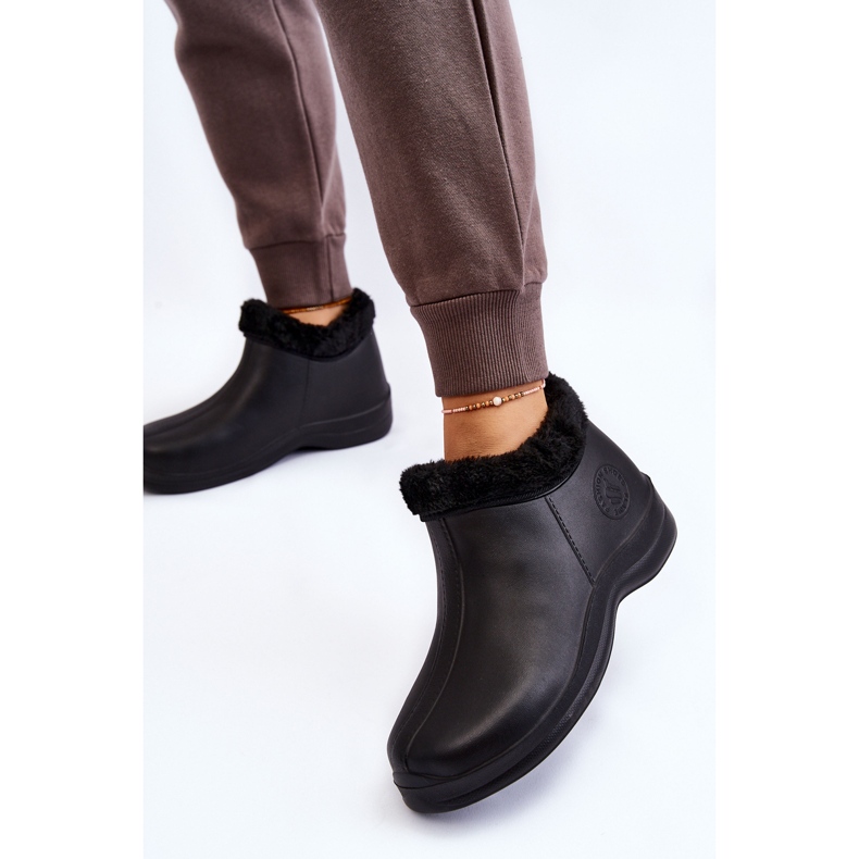PM2 Botas de chuva quentes sem cadarço femininas pretas Izera preto 2