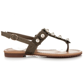 Ideal Shoes chinelos com flores verde 2 Ideal Shoes chinelos com flores verde 2