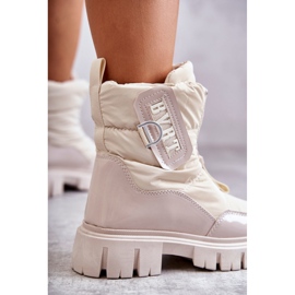 PM1 Botas femininas de neve quentes bege com zíper Marit 2