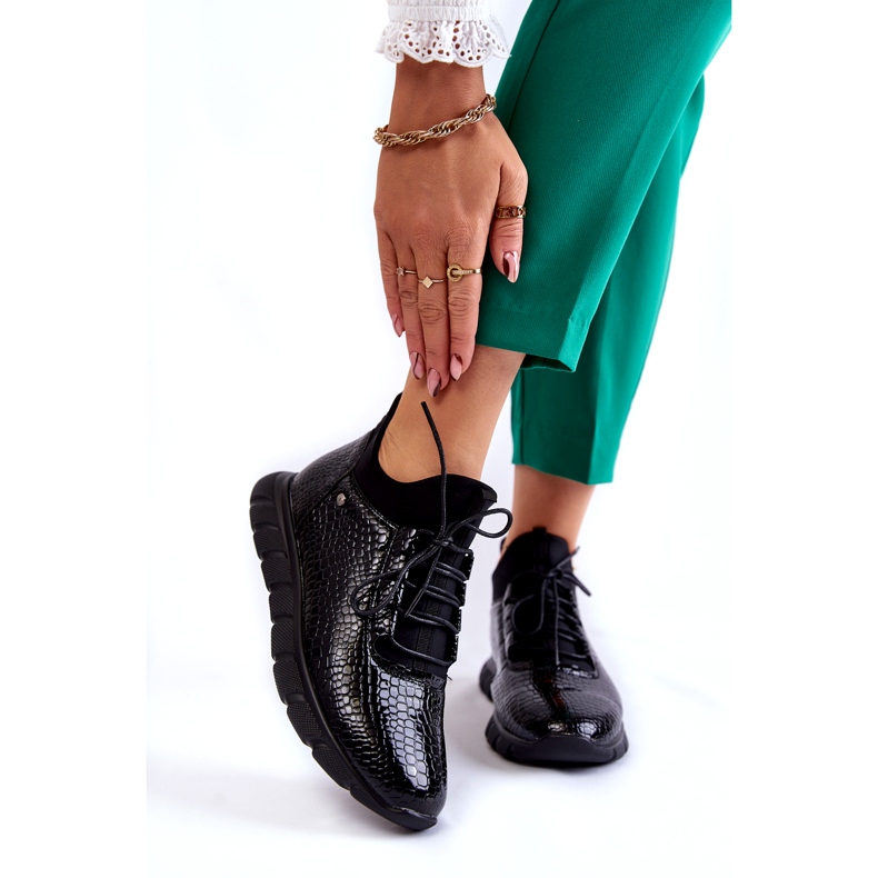 Vinceza Tênis femininos leves sem salto preto Soroco 1