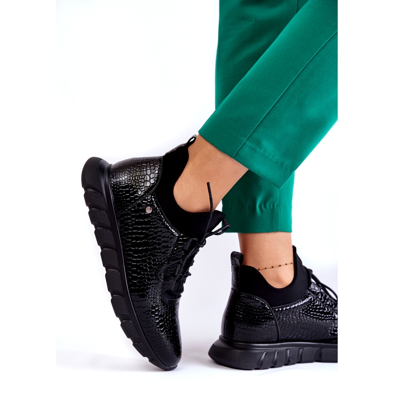 Vinceza Tênis femininos leves sem salto preto Soroco 4