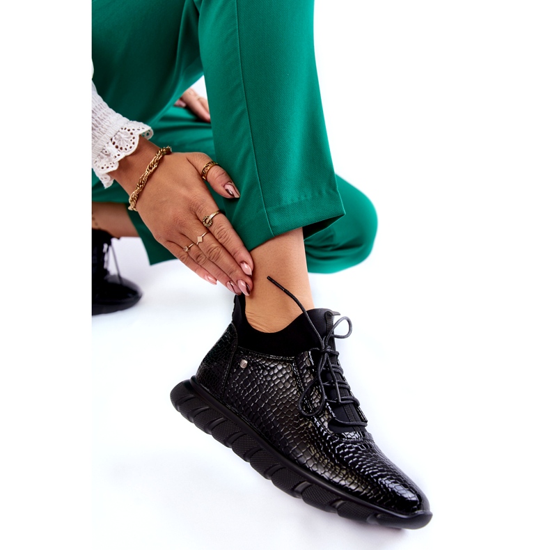 Vinceza Tênis femininos leves sem salto preto Soroco 5