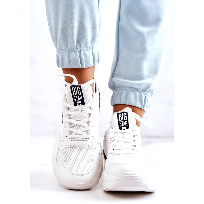 Tênis da moda tênis esportivo Big Star JJ274596 branco azul marinho 4