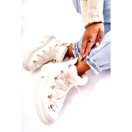 PS1 Botas quentes de couro ecológico Arisa branca branco 4