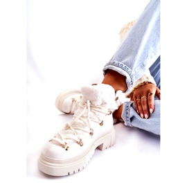 PS1 Botas quentes de couro ecológico Arisa branca branco 5