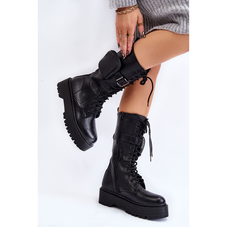 BM Botas femininas Bov com cadarço preto Lillien preto 2 BM Botas femininas Bov com cadarço preto Lillien preto 2