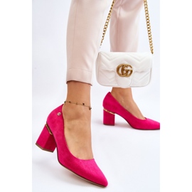 Sapatos de salto alto clássicos de camurça com enfeites Derren fúcsia rosa 2 Sapatos de salto alto clássicos de camurça com enfeites Derren fúcsia rosa 2