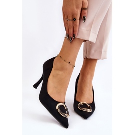 PS1 Saltos altos elegantes com elegante decoração preta preciosa preto 1