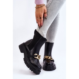 PG1 Botas femininas quentes com decoração frontal preto Tilda 1