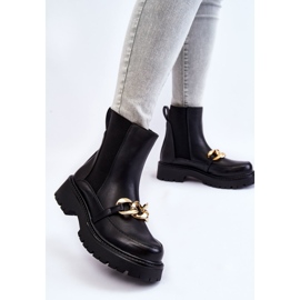 PG1 Botas femininas quentes com decoração frontal preto Tilda 2