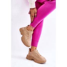 PG1 Tênis esportivo com plataforma clássica bege escuro Bowie 2