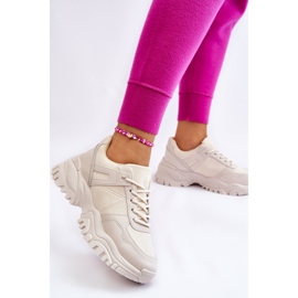 PG1 Sapatos esportivos da moda tênis creme Frezio bege 2