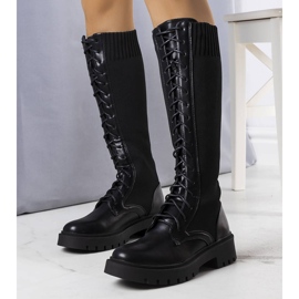 BM Botas pretas com cadarço, Monren preto 1