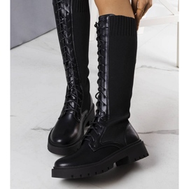 BM Botas pretas com cadarço, Monren preto 2