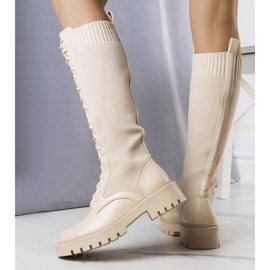 BM Botas bege com cadarço, Monren 1