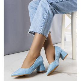 BM Sapatos de salto azuis da Migne azul 1