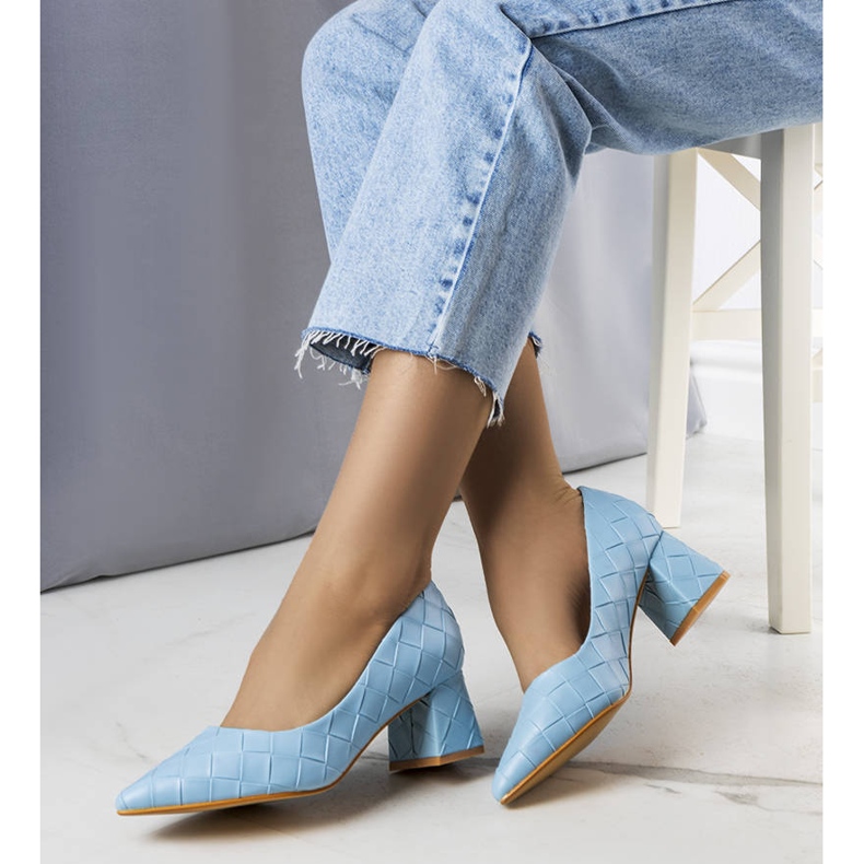 BM Sapatos de salto azuis da Migne azul 1