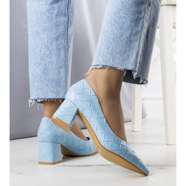 BM Sapatos de salto azuis da Migne azul 2