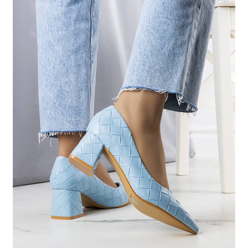 BM Sapatos de salto azuis da Migne azul 2