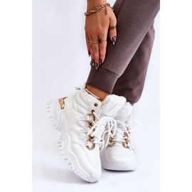 Botas esportivas femininas isoladas com cadarço Trappers branco Bastini 1